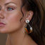 statement hoops silver earrings amber 