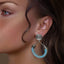 elegant turquoise silver earrings hoops woman bijoux