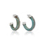 elegant turquoise silver earrings hoops woman bijoux