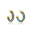 elegant turquoise gold earrings hoops woman bijoux