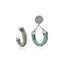 mix and match turquoise silver earrings hoops woman bijoux