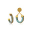 mix and match turquoise gold bijoux earrings hoops