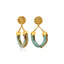 statement turquoise gold earrings hoops woman bijoux