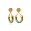 gold turquoise statement earrings woman