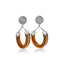 statement silver bijoux earrings hoops citrine