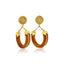 statement gold hoop earrings citrine