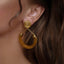 statement earring gold citrine hoops