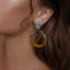 citrine hoops statement silver earring