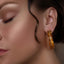 elegant gold hoop earring citrine