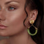 green gold statement earrings hoops