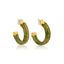 gold green earrings woman hoops