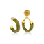 mix and match green jade gold earrings