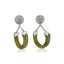 green jade silver statement earrings hoops