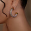 elegant bijoux gold pearl earrings shimmering hoops