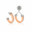 rose quartz silver earrings statement bijoux hoops mix and match