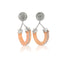 rose quartz silver earrings statement bijoux hoops woman