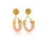 rose quartz gold earrings statement bijoux hoops