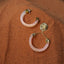 rose quartz gold earrings statement bijoux hoops mix and match