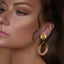 rose quartz gold earrings statement bijoux hoops